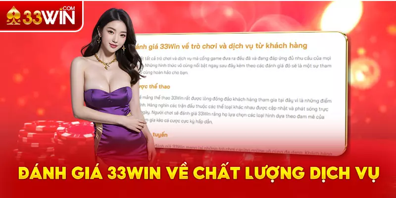 Đánh giá 33Win về chất lượng dịch vụ