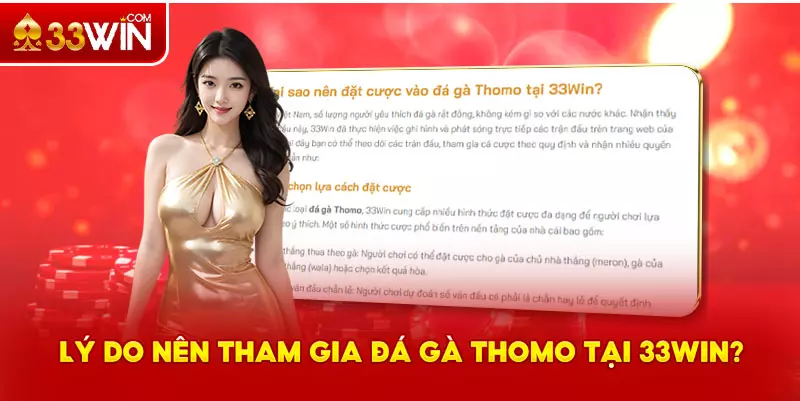 Tại sao nên tham gia chơi đá gà Thomo ở 33Win?