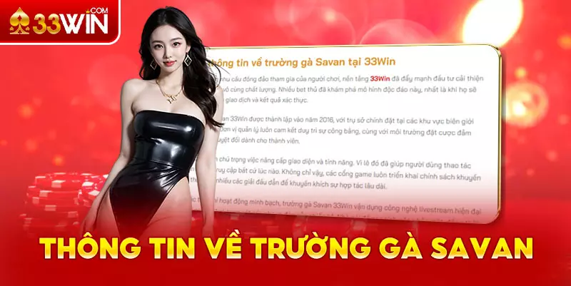 Giới thiệu thông tin trường gà Savan
